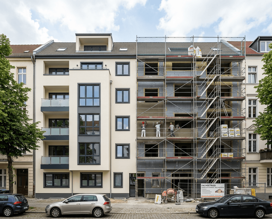 WDVS-Fassade Mehrfamilienhaus